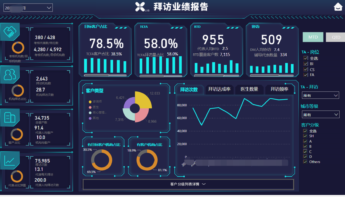 Marketing BI 仪表盘界面